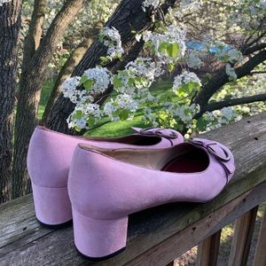 COACH Janessa Pink Suede Buckle Pumps / Flats